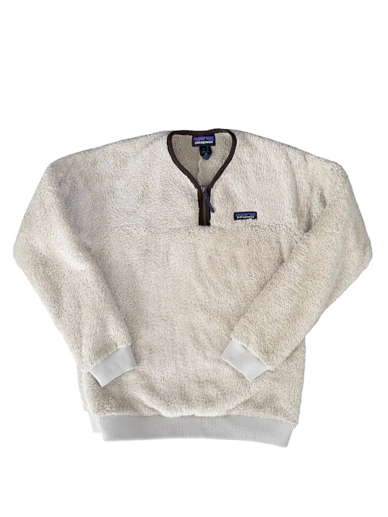Patagonia Other - Warm Cozy Patagonia Women’s Cream Sherpa Zip-Neck Sweater with Brown Trim Size S